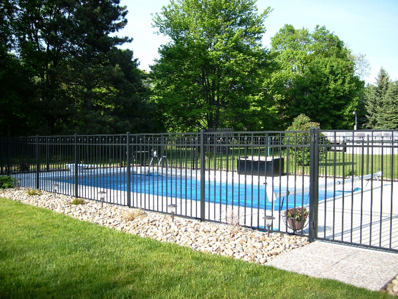 security fence around pool